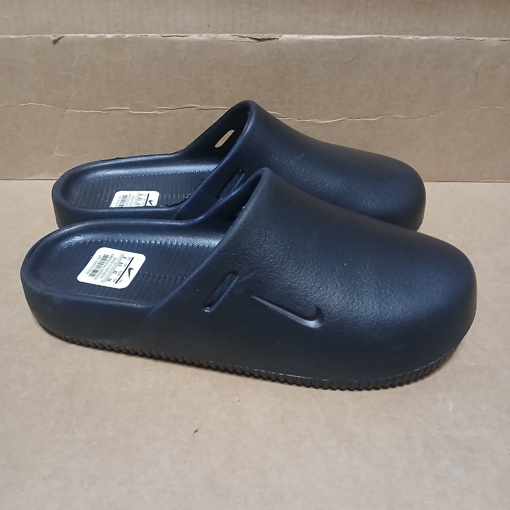Nike Calm Mule Men's 9 Black Slip On Slides Sandal Shoes No Strap